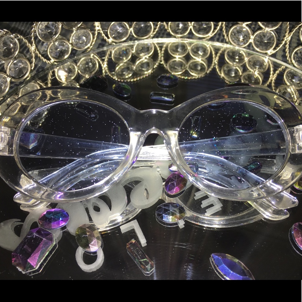 Clear Sunglasses with Blue Lense